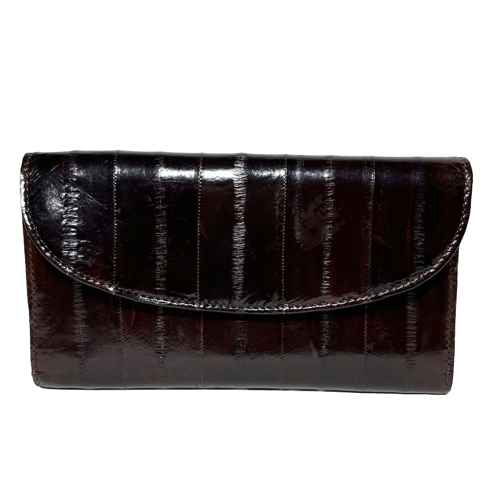 Vintage Dark Brown Eel Skin Wallet